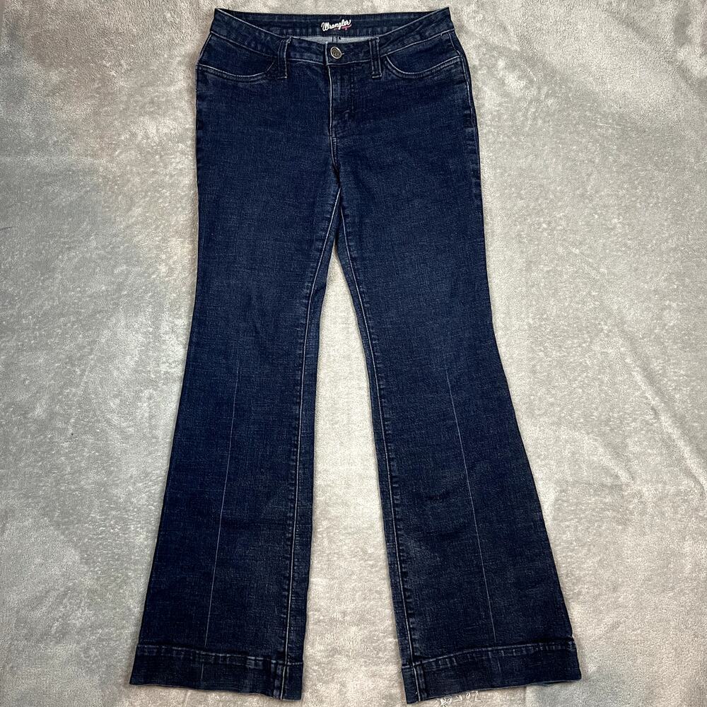 Wrangler‎ Bootcut Trouser Jeans Womens 9 Dark Wash Stretch Riding